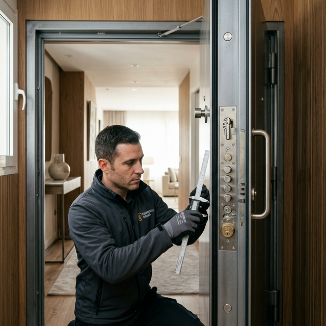 Instalación de puerta acorazada de alta seguridad en una vivienda de Leganés